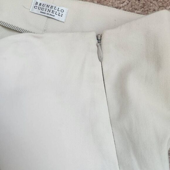 Brunello Cucinelli Ankle Pants Womens 8 High Rise Ivory Careerwear - Picture 5 of 6